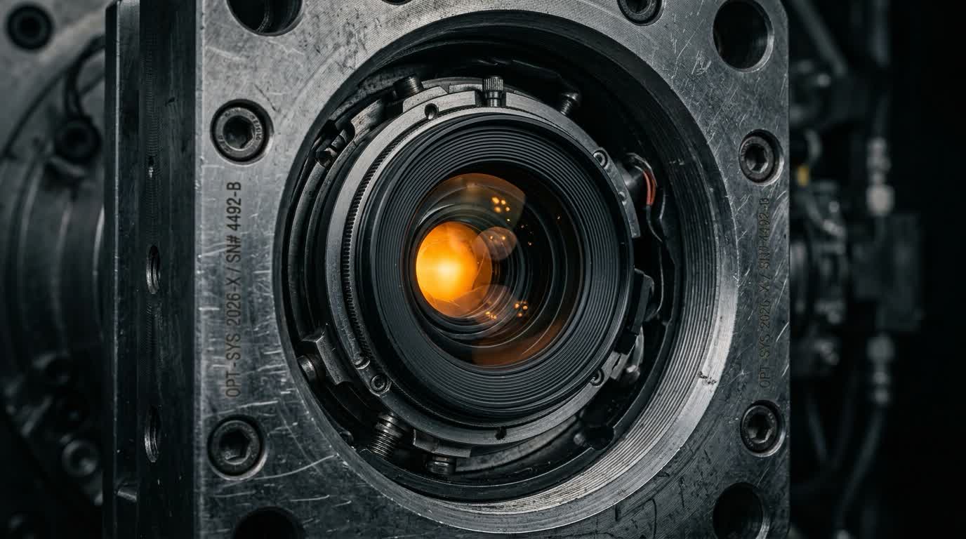 Emisja wiązki lasera na powierzchnię metalową