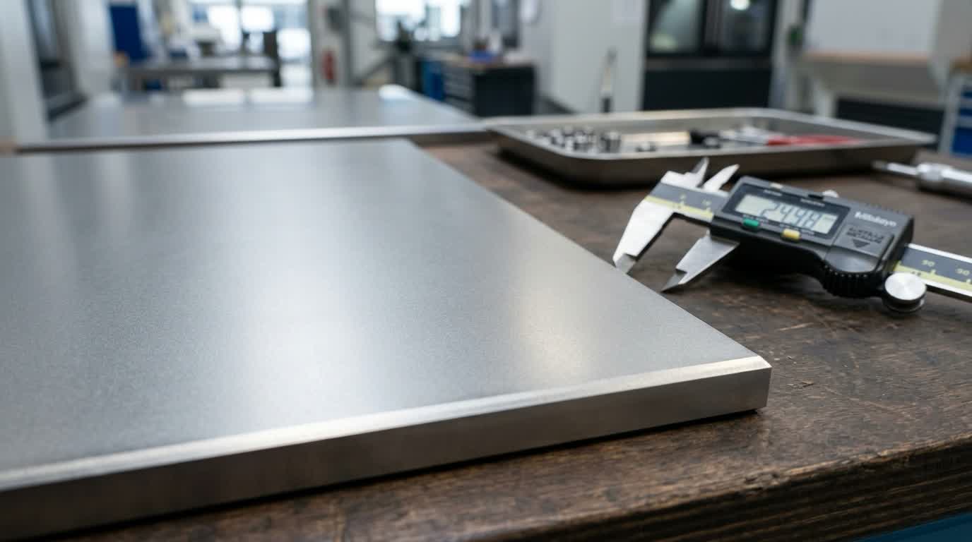 Czysta powierzchnia metalowa po czyszczeniu laserowym